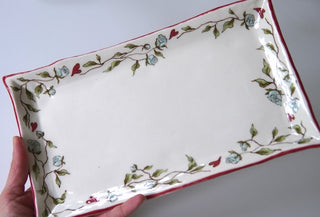 Bleu Rose Rectangular Dish