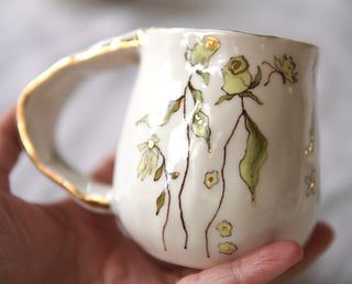 "Chartreuse Floral" Petite Mug