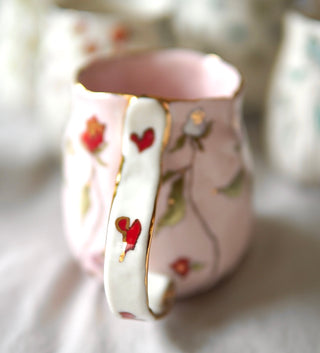 "Pink & Red Floral" Petite Mug