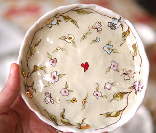 "Pastel Floral" Round Trinket Dish