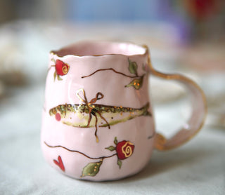 "Fish Fairy & Rose Pink" Petite Mug