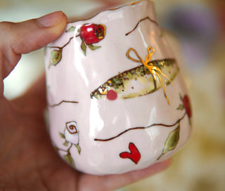 "Fish Fairy & Rose Pink" Petite Mug