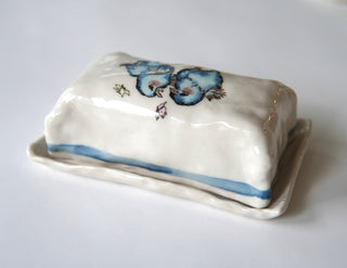 Blue Birds Butter Dish