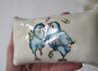 Blue Birds Butter Dish