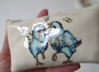 Blue Birds Butter Dish