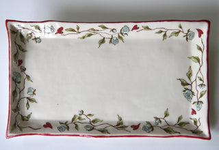 Bleu Rose Rectangular Dish