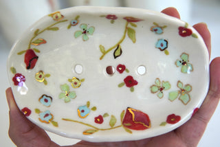 Rainbow Floral Soap Dish