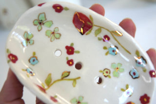 Rainbow Floral Soap Dish