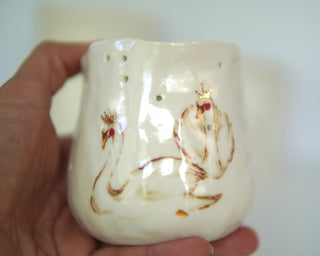 Swans Petite Candle Holder