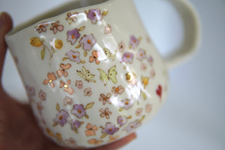 Lilac & Peach Floral Large Mug