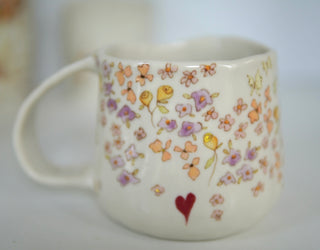 Lilac & Peach Floral Large Mug