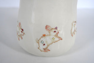 White Flower Bunnies Mug