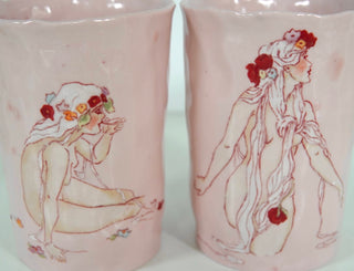 Pink-stained Sitting Nymph Large Vessel