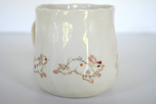 White Flower Bunnies Mug