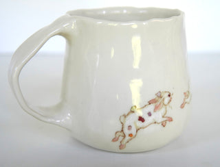 White Flower Bunnies Mug