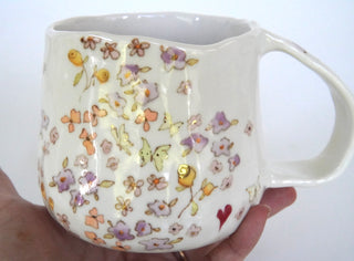 Lilac & Peach Floral Large Mug