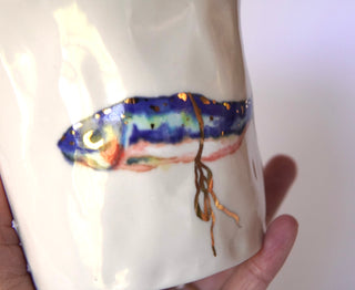 Blue Fishy Medium Vessel