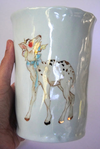 Deer Blue Large Vessel