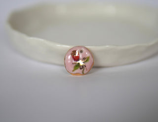 Rose with Bow Pink Pendant I