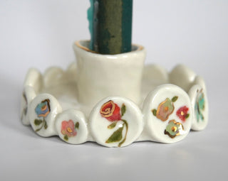 Flower Charms Taper Candle Holder