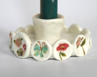 Flower Charms Taper Candle Holder