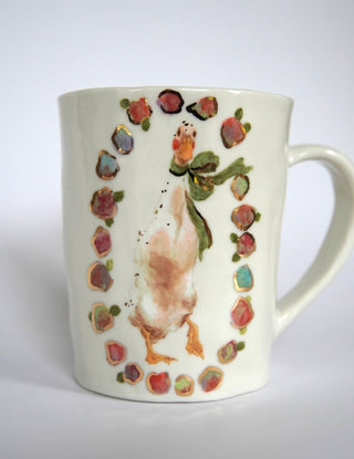 Duck with Floral Border Mug