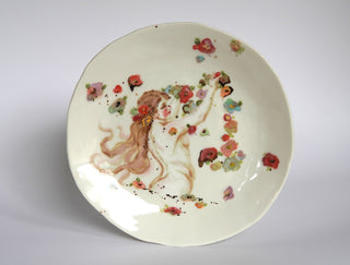 Nymph with Flowers Large Plate