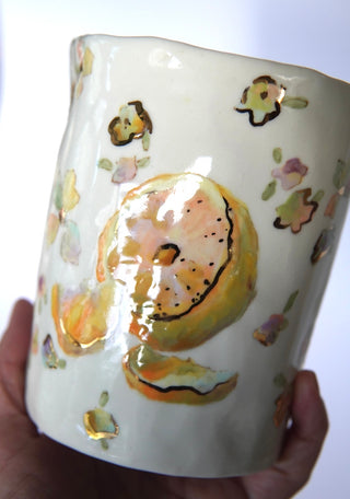 Lemon and Flowers Medium Vessel