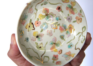 Pastel Flowers and Bows Petite Trinket Dish