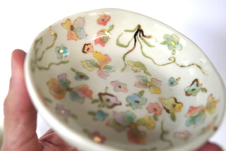 Pastel Flowers and Bows Petite Trinket Dish