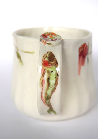 Dripping Roses with Fish Handle Mug