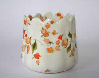 Warm Toned Floral Scalloped Vessel